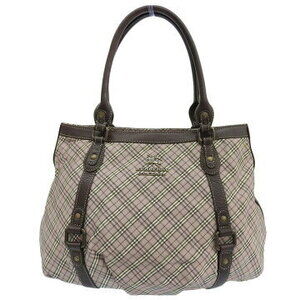 Burberry Blue Label Handbag Pink Brown Canvas Check